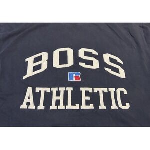 Boss Hugo Boss Shirt Mens 2XL Navy Blue Russell Athletic Embroidered Logo Preppy